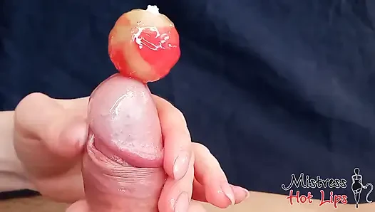 He Came 3 Times with a Lollipop in His Dick