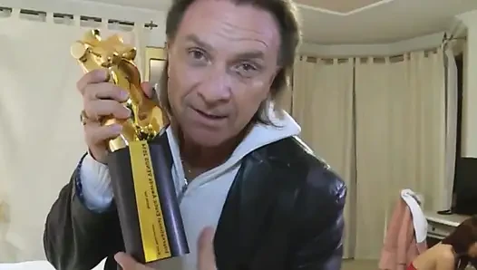 Young Redhead Girl with Beautiful Body Sucks Stepfather's Friend's Cock in Hotel Room