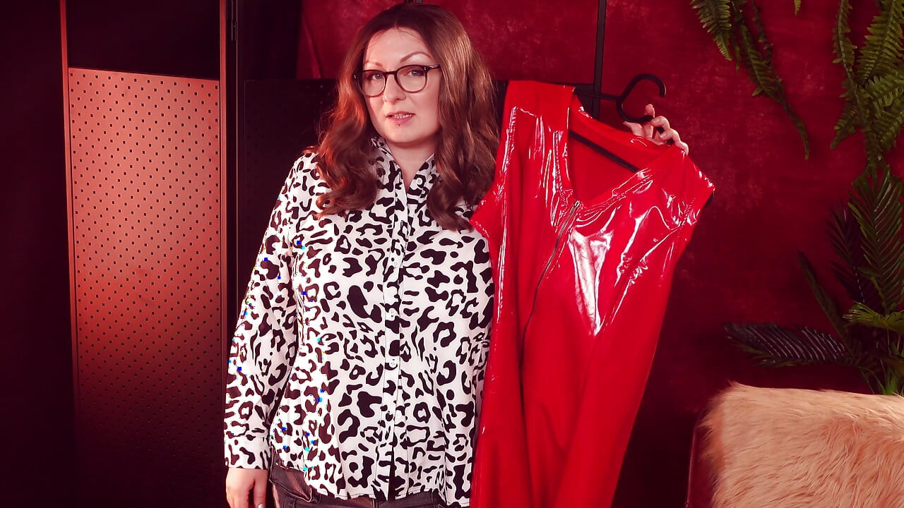 Try on Haul: Red Pvc Fetish Dress! Arya Grander