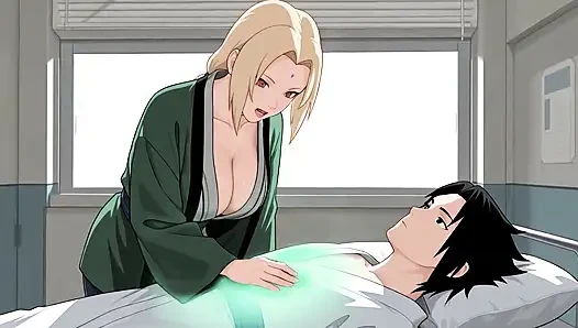 Tsunade membantu sasuke sembuh dengan footjob, vagina dan anal! Hentai Tanpa Sensor Naruto