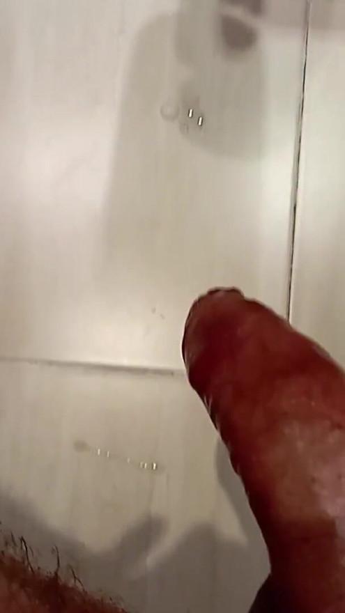 Mature, hairy, sexy and authentic neighbor with big veiny hard cock moaning very loudly and cumming in the bathroom with masturbator! | Clip 2