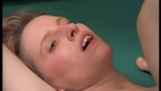 Pretty German doll fucked hard on the pool table