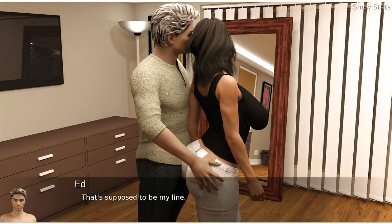 Project hotwife - gameplay -  husband fucks wife in doggy style and cum in tits and her body