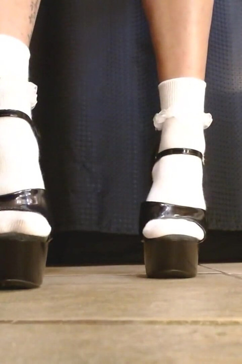 Ruffled White Socks Adult Patent Leather Maryjanes