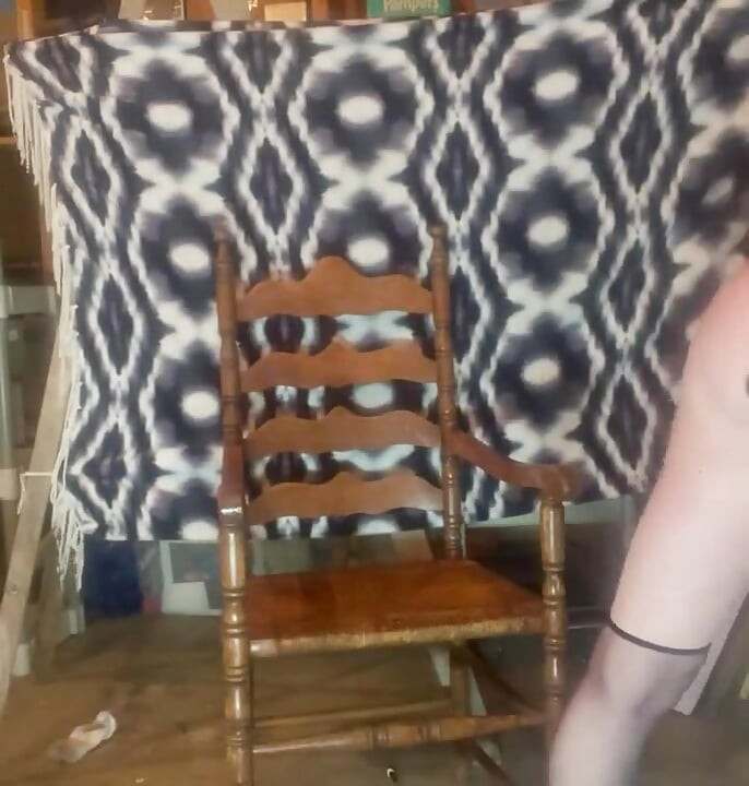 Risky Pregnant Furniture Slut