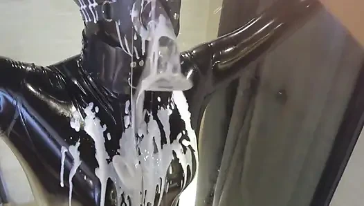 Mz20 - the Girl in Latex Clothing Locked in a Glass Room