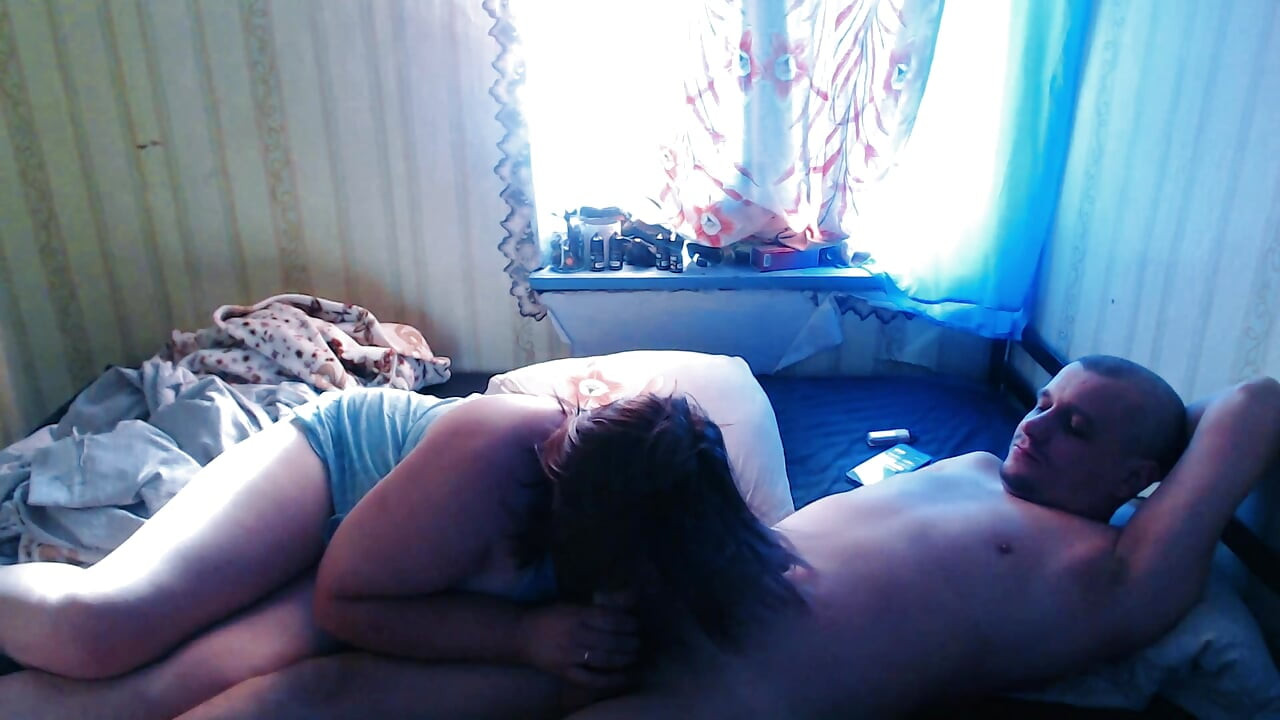 Glasses Girl Sucks Big Cock Plays With Ass On All Fours Swallows Cum