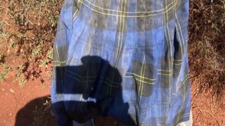 Писсинг на школьную юбку-тартан
