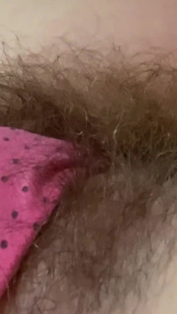 Iconic moment from "Super Hairy Pussy in Panties Closeup Outdoor"