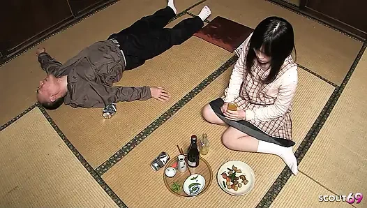 Step Dad Seduces Asian Candid Teen Mai and Fucks Her Hairy Pussy