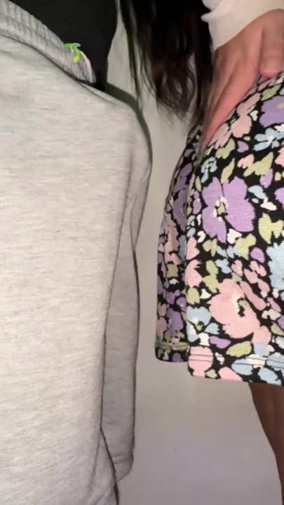 A Stranger Touches a Stranger's Skirt with His Dick and She Likes It