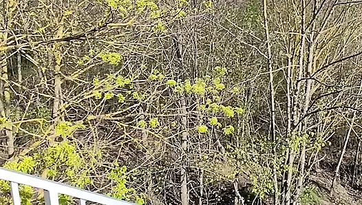 In public a quick blowjob in the forest with oral cum! Delicious!