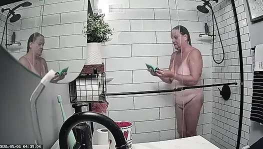 Mrs. Joanne Tanner a Real Public Schoolteacher Captured in the Shower 05-01-26 & 05-03-26