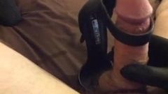 Quickie cum with sister in laws strapped pointy heel