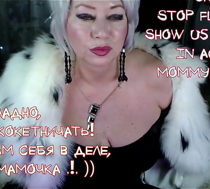 A Lovely Mature Bitch Flirts in a Fur Coat, and Then Gives Us Frantic Masturbation with Squirting!