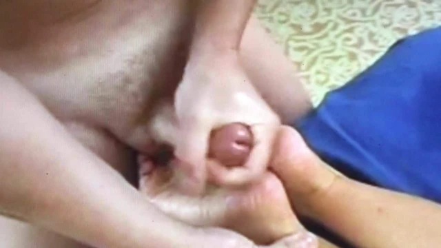 Stroking a BIG Load for her Soles 1