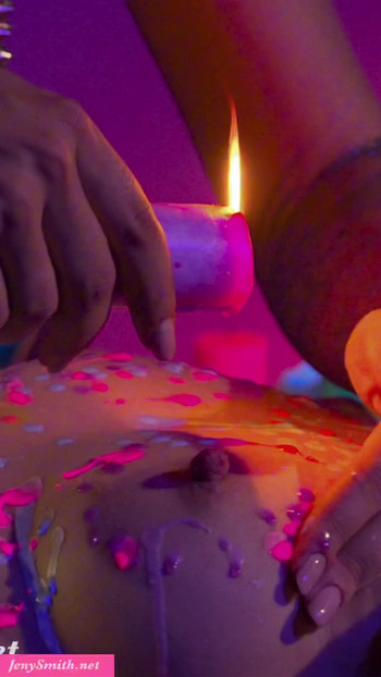 Jeny Smith was stained with hot wax from her dominant Mistress