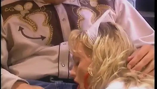 Blonde slut in a nurse outfit gets fucked by bald cowboy in the hospital
