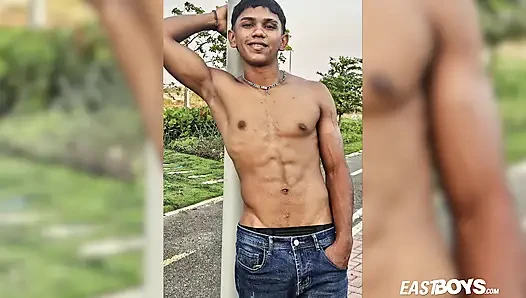 Super cute latino boy with abs and big dick