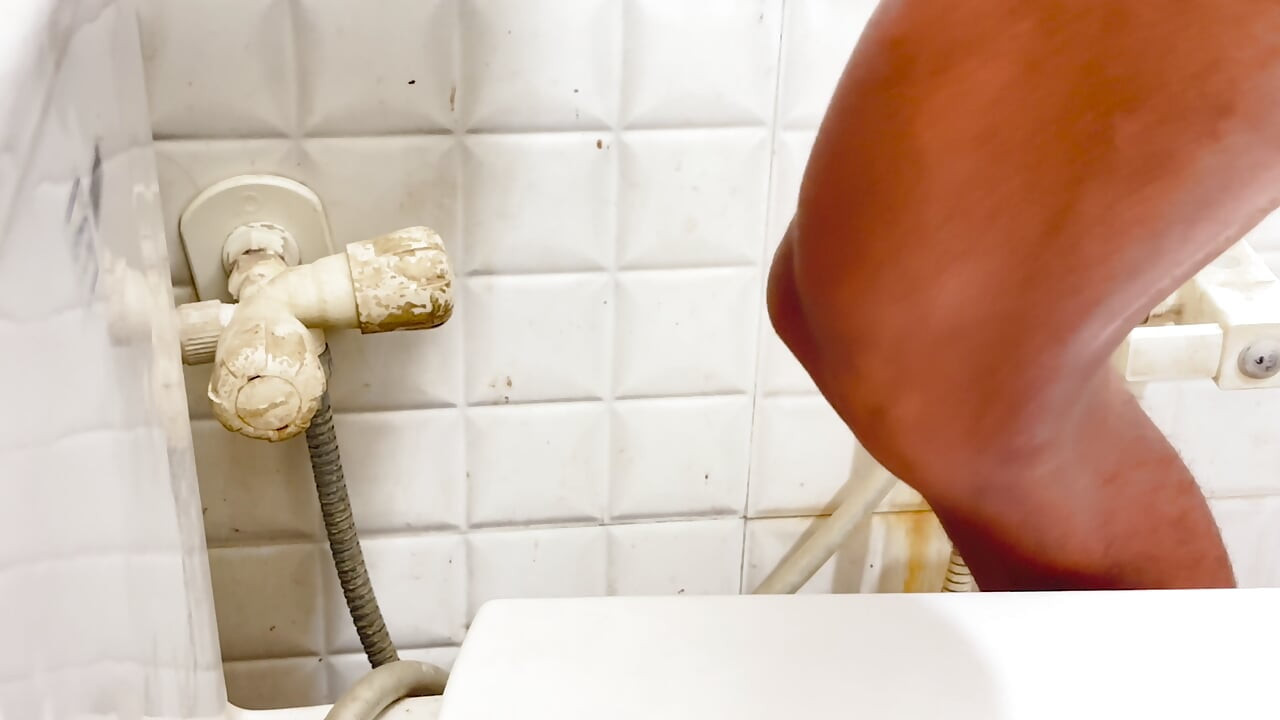 Indian boy masterbation in a bathroom