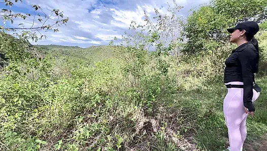 Hike in the woods with a new acquaintance ends in a rich public fuck