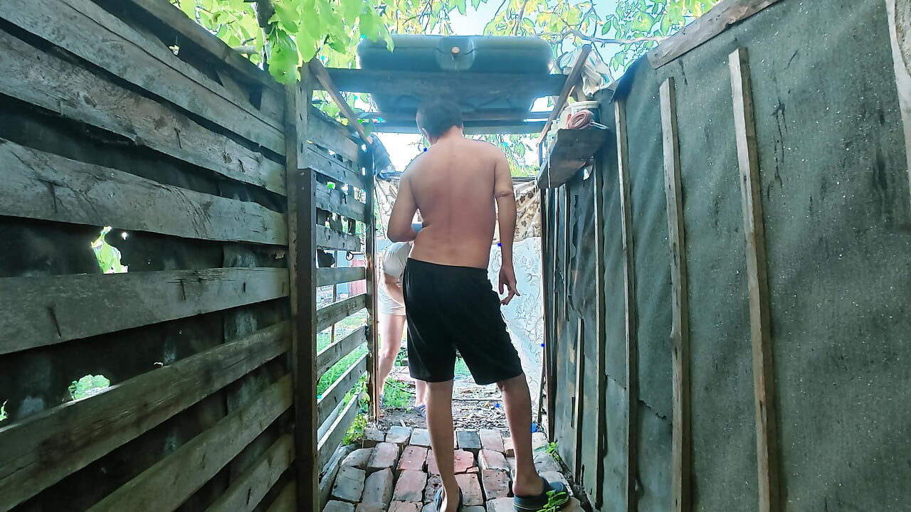 Outdoor Shower Doggy Style Anal Big Tits POV Hard