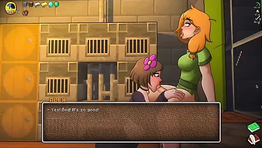 HornyCraft Minecraft Parody Jenny Gives Sloppy Deepthroat Blowjob to Futanari Alex