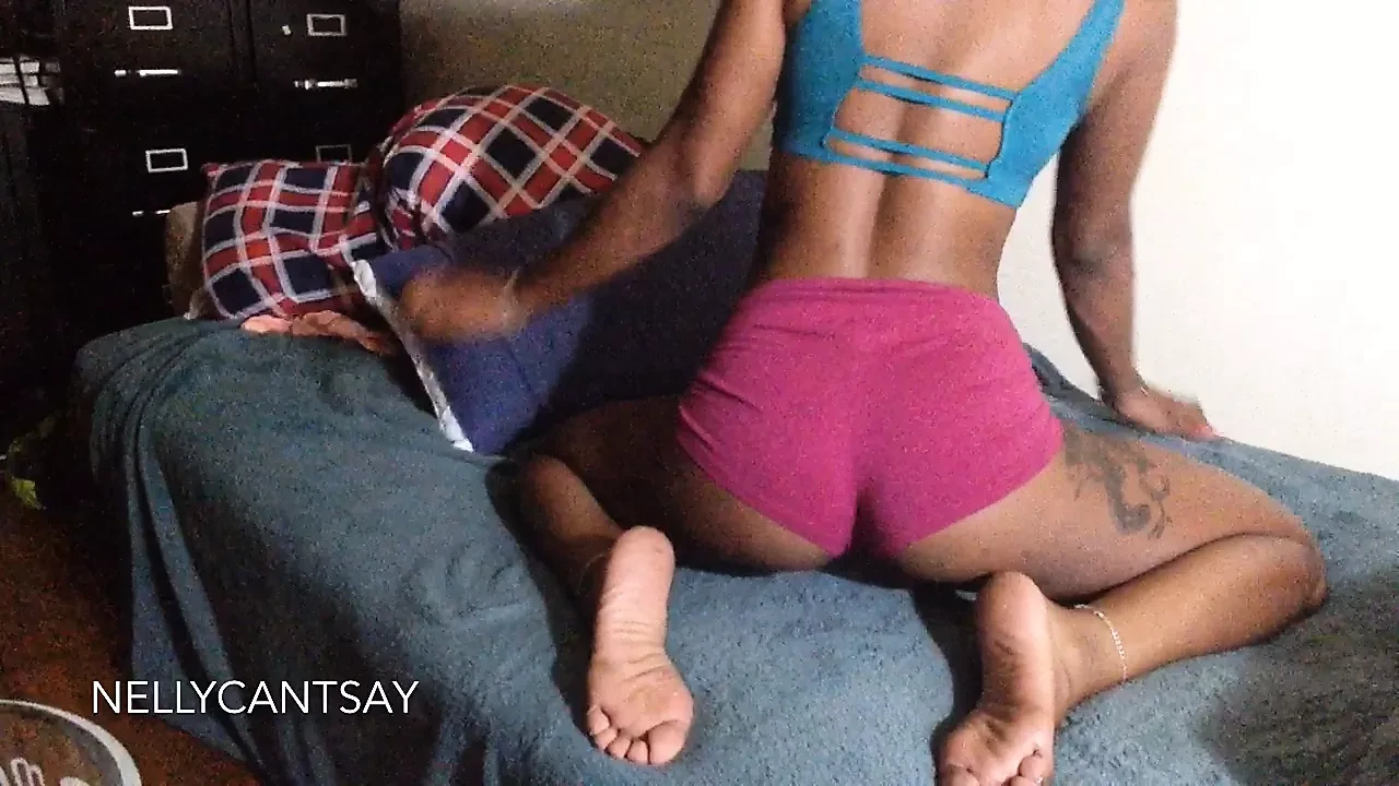 slim thick long legs on the couch showing off cameltoe tight ass