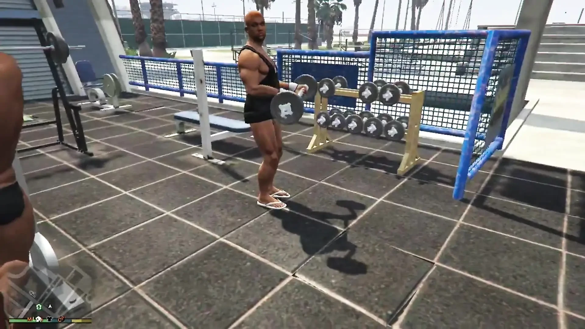 Tracey have sex with her Sugar daddy Trevor in outdoor beach gym