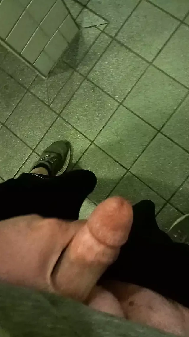 Wank in public WC station