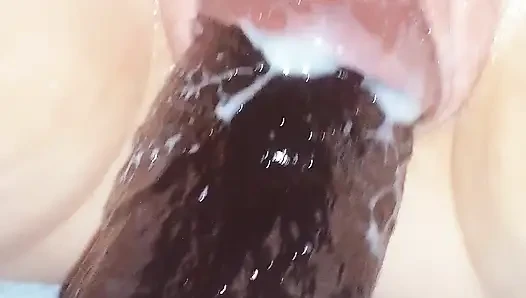 Hot wet milf, piglet has fun with a monster dildo, gets stuffed deep