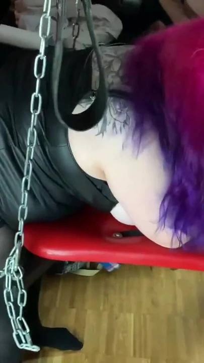 Memorable moment from "German Gothic BBW Abby Strange Fucked By Multiple Guys On The Sex Swing"