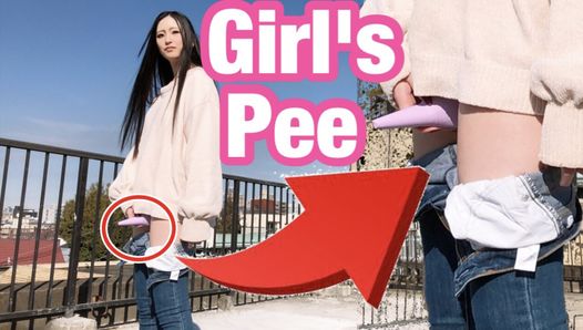 Japans meisje kan staand plassen na het pissen, ik heb genoten van masturabatie met het speeltje voor volwassenen!