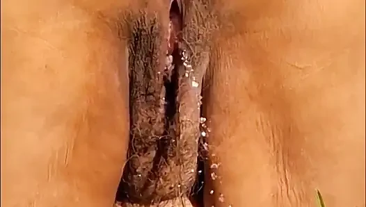 72 Year Old Granny with Hairy Pussy Taking a Piss Outdoors