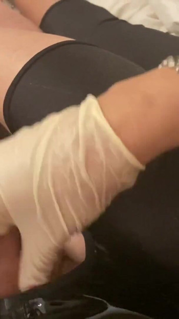 Stunning moment from "Long Nails Fetish Gloves Handjob and Mules Shoejob"