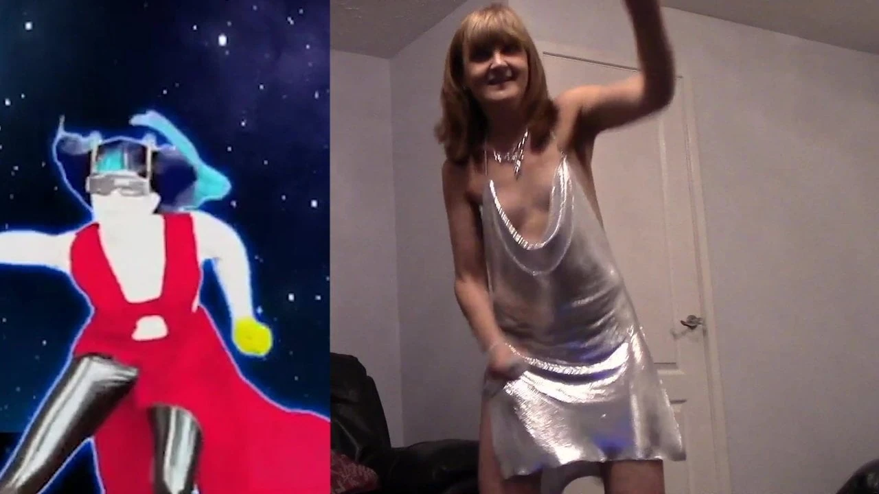 WII DANCE SILVER DRESS