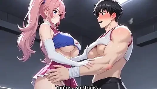 Nach dem großen spiel sexy college-cheerleaderin geben fick-belohnung, um kapitän-animation