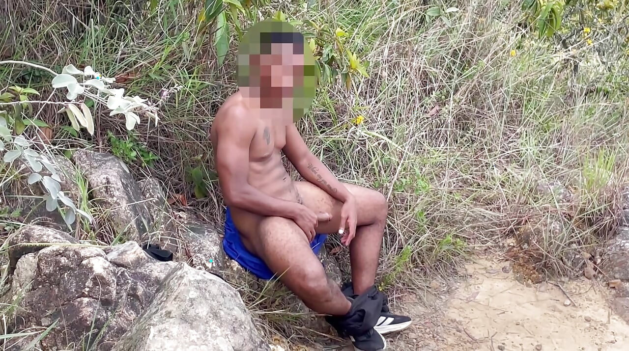 Exhibitionist athlete lets me suck his huge cock in the middle of the mountain