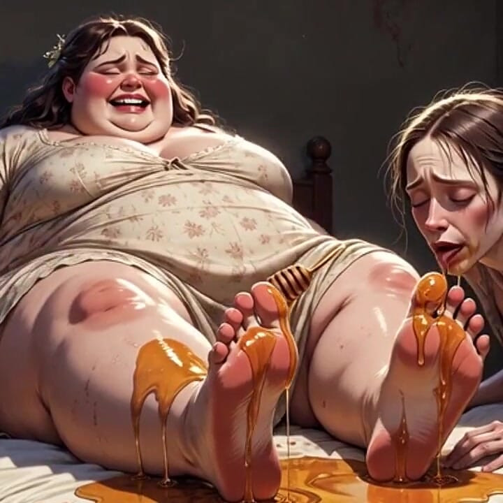 Fat SSBBW Humiliating Skinny Girl with Her Big Feet