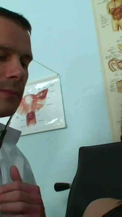 Doctor squirts his cougar patient and gives her a big facial | Clip 1