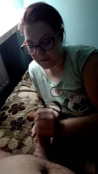 Wife nice handjob with big cumshot