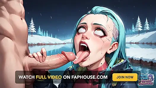 Kar yağışlı tepelerde kızıl kapşonlu orgazm