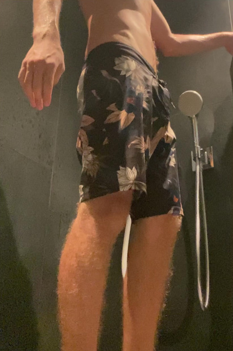 Shower in swim pants