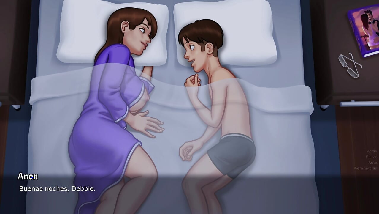 Con trai riêng bước vào giường của mẹ kế vào ban đêm, họ rất thích tận hưởng niềm đam mê - summertime saga