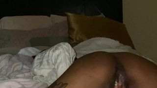 Ebony, bottoms up clit rubbing orgasm contractions at 5.21