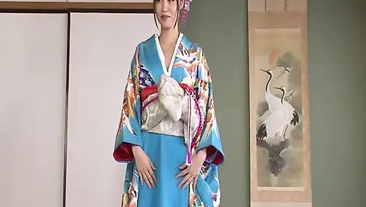 Asian in Lingerie Scene-2 Japanese Brunette Ai Aito Dressed as a Heisa Receives Bukkake