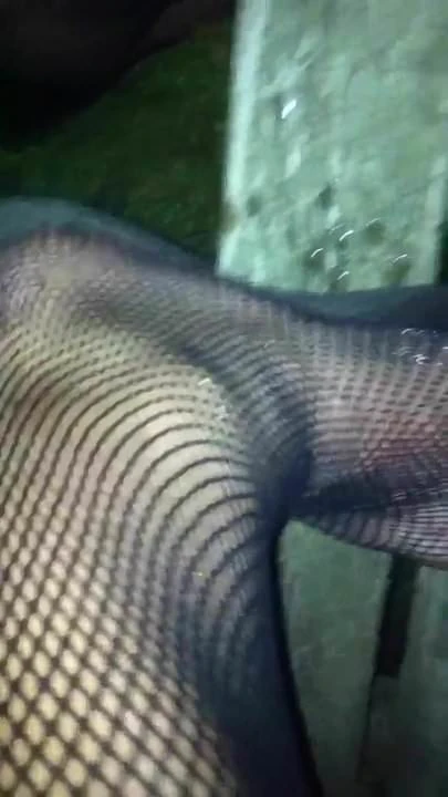 Pissing & Walking in Fishnet Catsuit