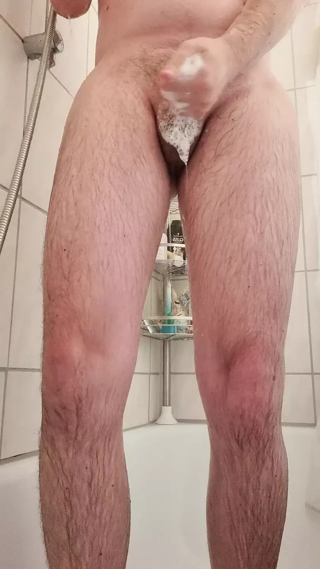 Jerking off in the shower