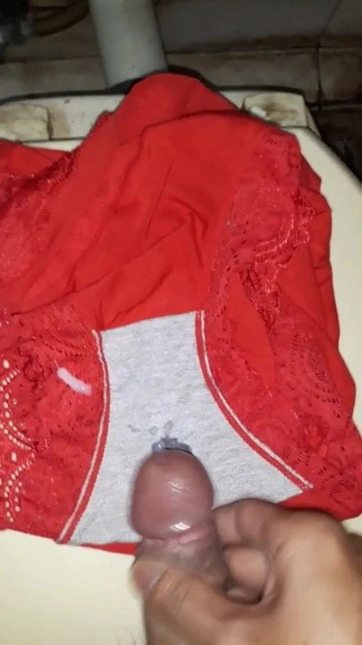 Stealing aunty panties masturbation