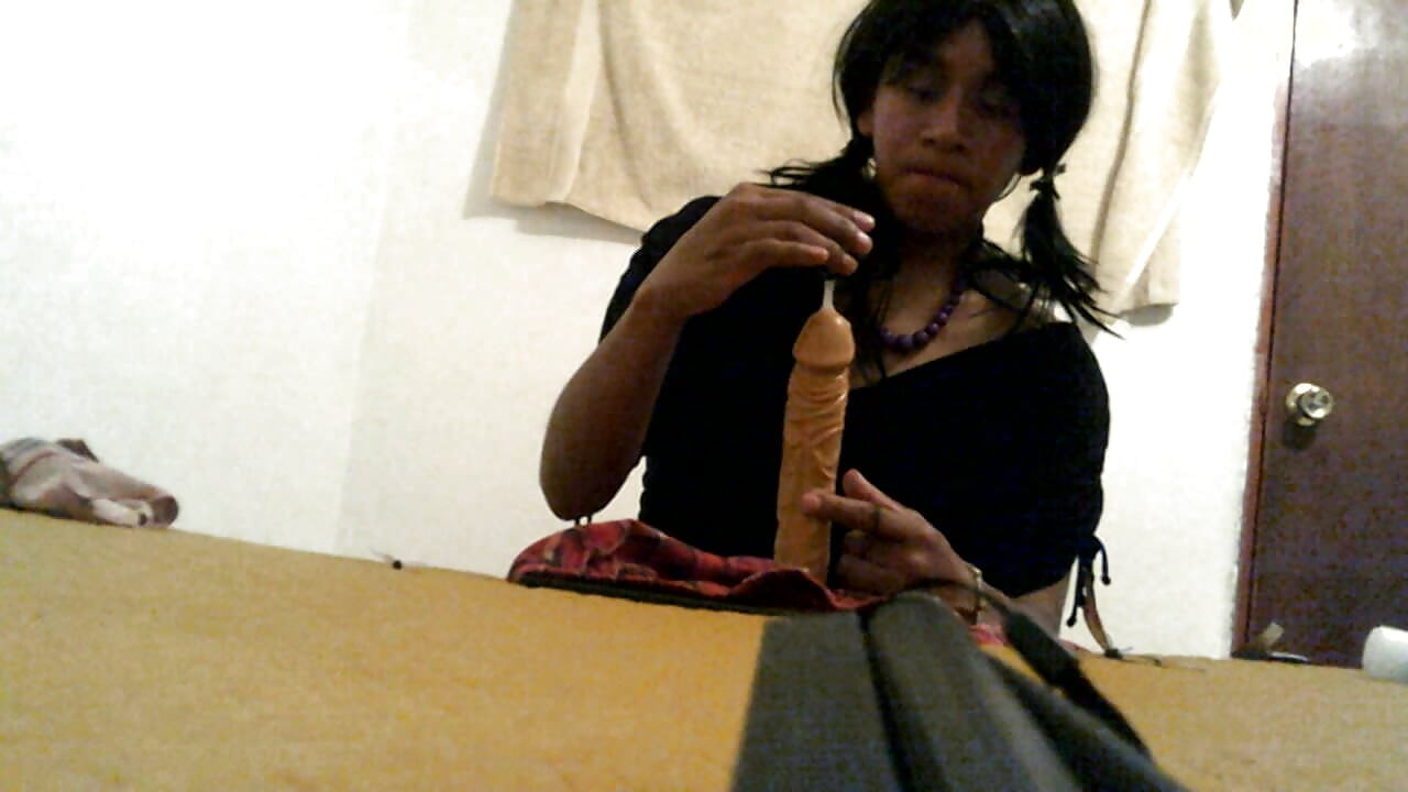 Joselynne Crossdresser Suck And Lick My Cum In My Big Dildo After Using